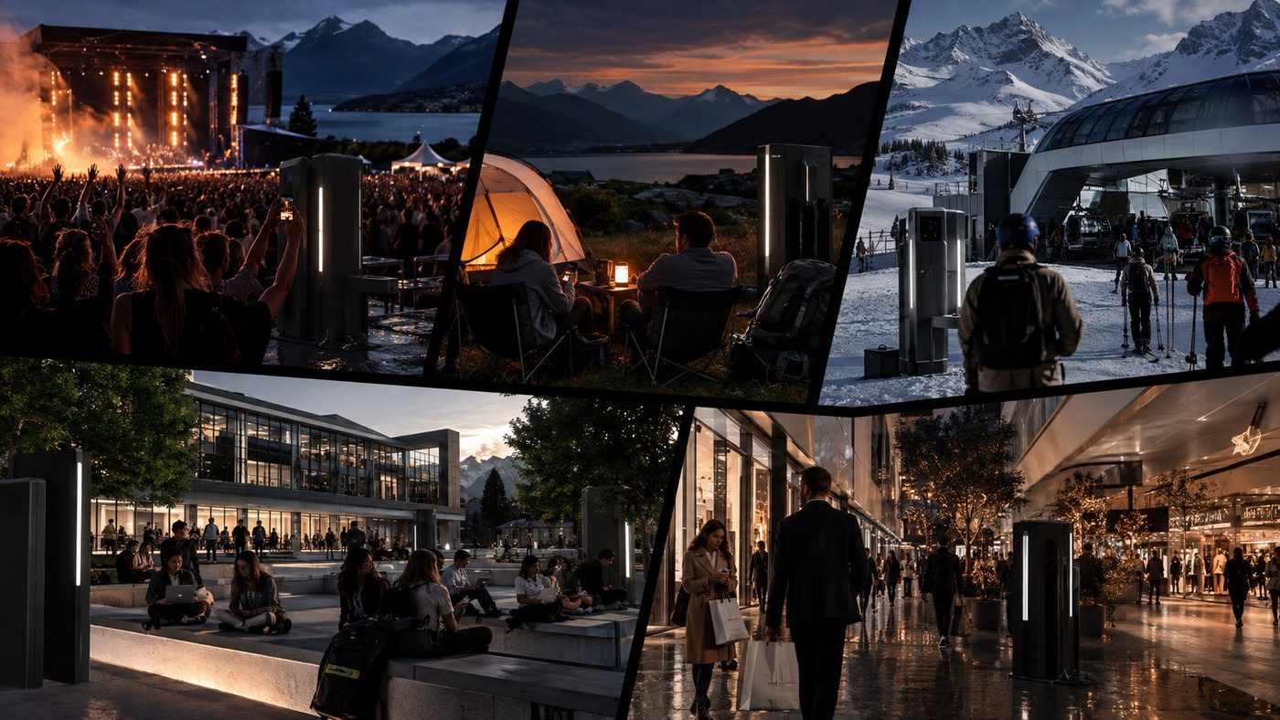 Standorte: Festivals, Camping, Skigebiete, Shopping